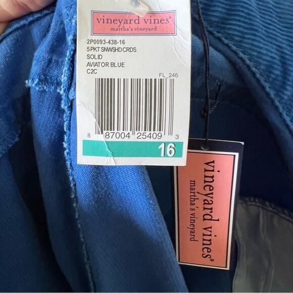 Vineyard Vines 5 Pocket Su Washed Corduroy Raw Hem Pants Aviator Blue - Picture 6 of 8